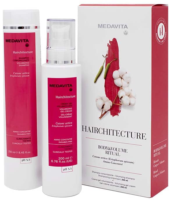 Medavita Rituale Hairchitecture Shampoo 250ml Gel Volumizzante 200ml Per Dare Corpo E Volume Ai Capelli Fini